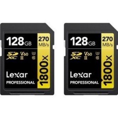 Lexar Professional GOLD Series 128GB SDXC UHS-II Memory Card - Ultra Fast 270MB/s Speed for High-Performance Photography and Vid